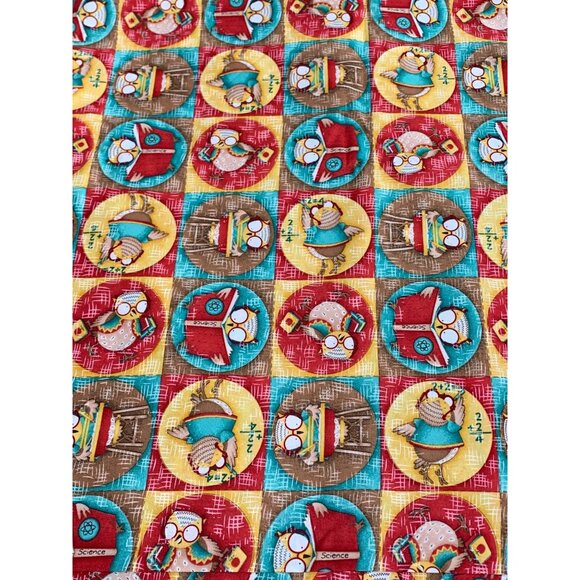 Debbie Mumm Jo-Ann Fabric 1/2 yard Owl & Science Themed Cotton Fabric 44" Wide - Picture 1 of 9
